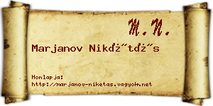 Marjanov Nikétás névjegykártya